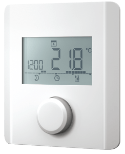 Electronic room thermostat for heating and heating/cooling with display